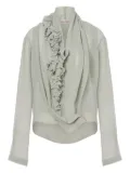 Alberta Ferretti frilled-detail blouse - Grey