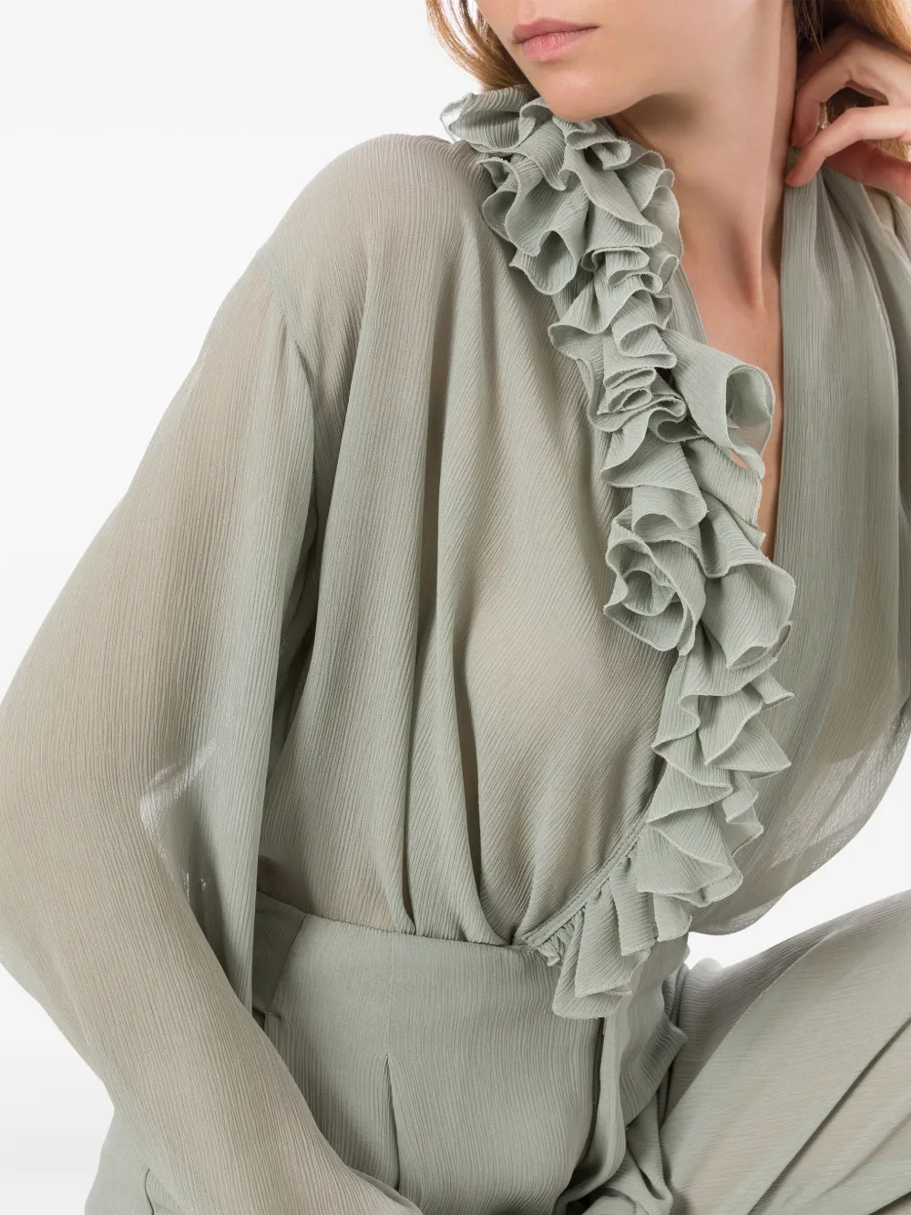 Alberta Ferretti Blouse met franje Grijs