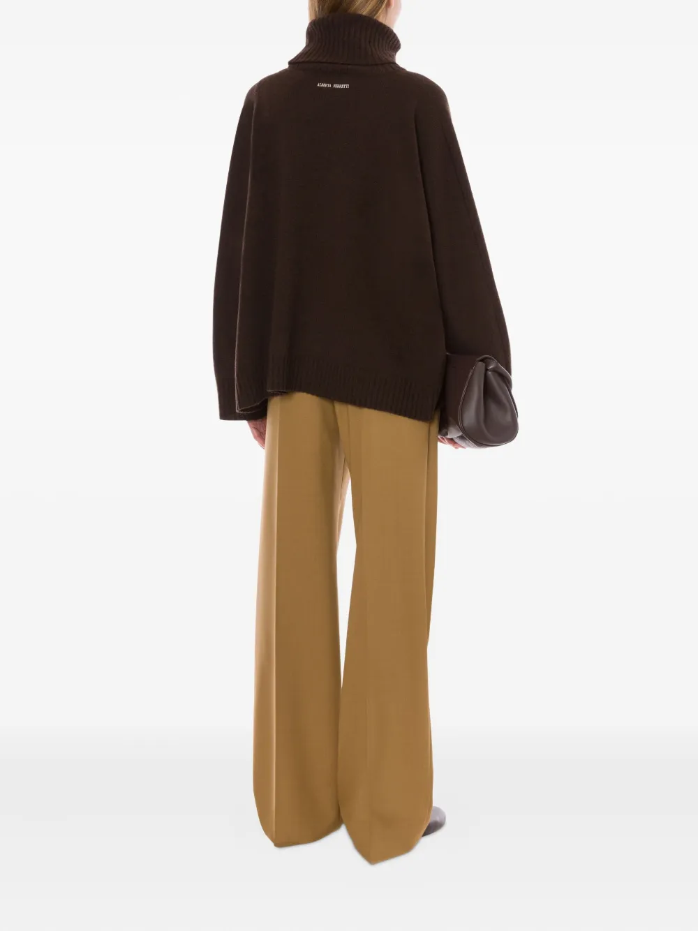 Alberta Ferretti Coltrui van kasjmiermix Bruin