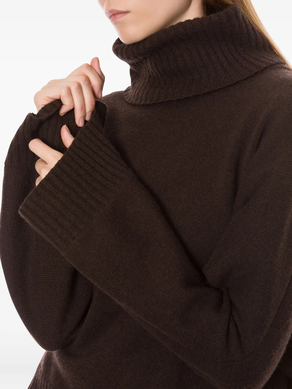 Alberta Ferretti Coltrui van kasjmiermix Bruin
