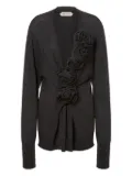 Alberta Ferretti virgin-wool knitted top - Grey