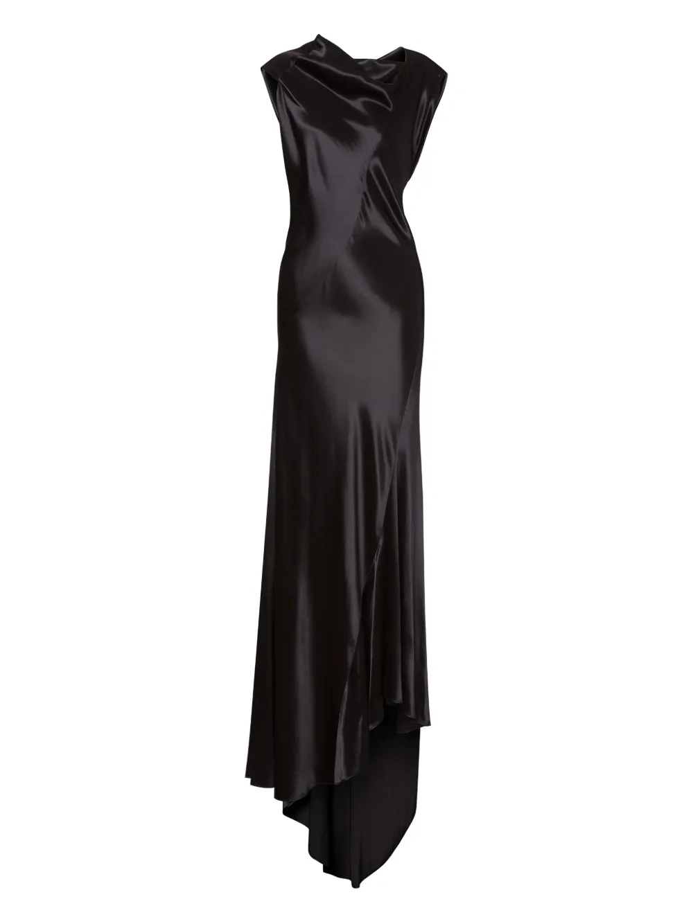 Alberta Ferretti Satijnen maxi-jurk Zwart