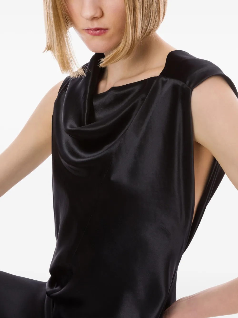 Alberta Ferretti Satijnen maxi-jurk Zwart