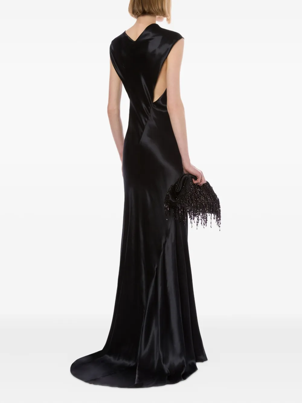 Alberta Ferretti Satijnen maxi-jurk Zwart