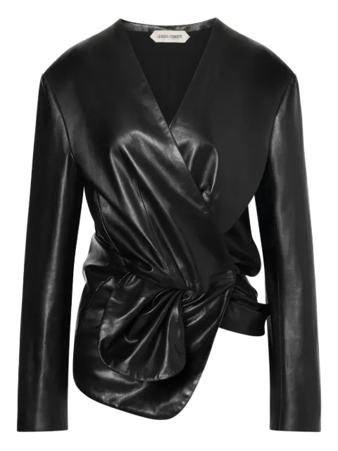 Alberta Ferretti wrap-style leather jacket