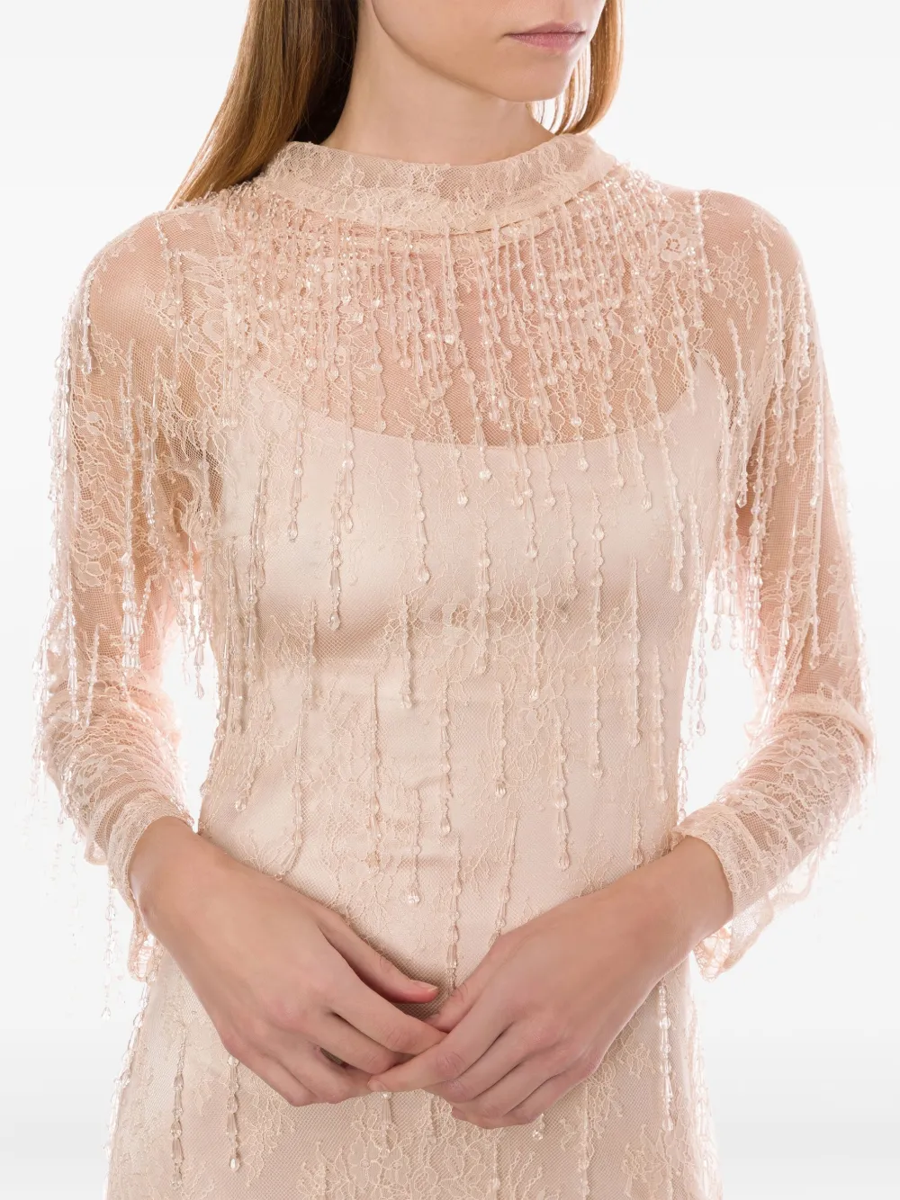 Alberta Ferretti Jurk verfraaid met stras Roze