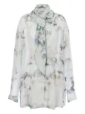 Alberta Ferretti scarf-collar shirt - Grey