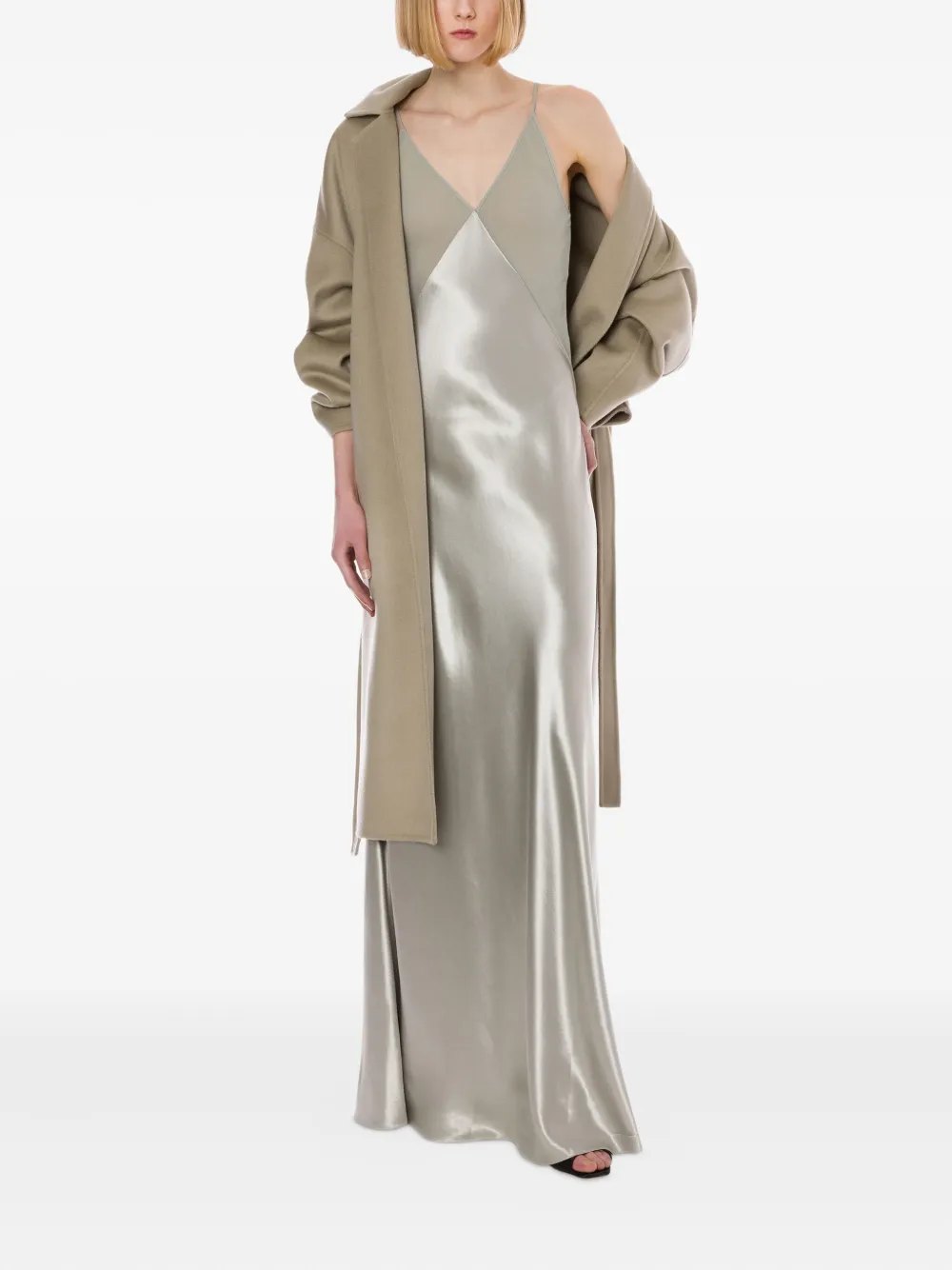 Alberta Ferretti Satijnen maxi-jurk - Grijs