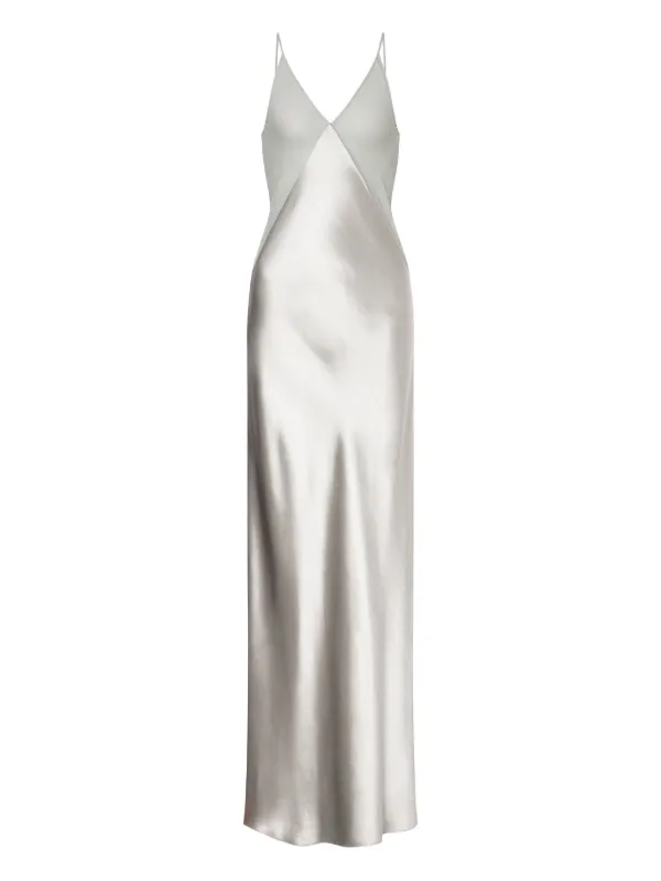 long grey silk dress Slip Dress. Ankle-Grazer. Bias Silk Dress: Anthracite Grey – Daryl K main image 0