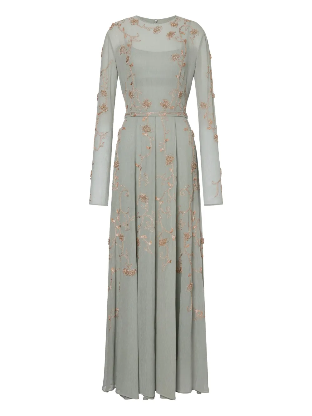 Alberta Ferretti Jurk met geborduurde bloemen Grijs