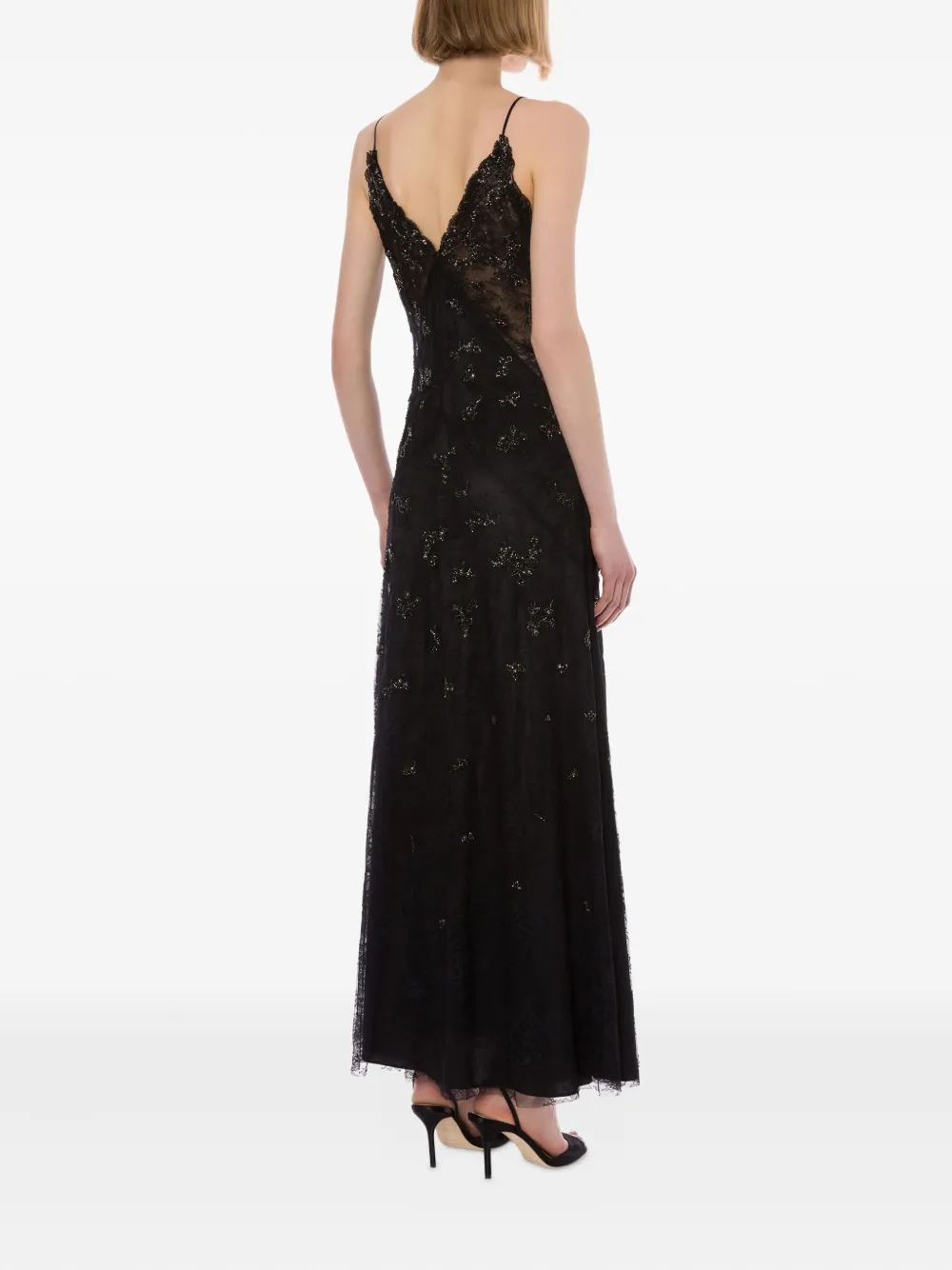 Alberta Ferretti Kanten jurk Zwart