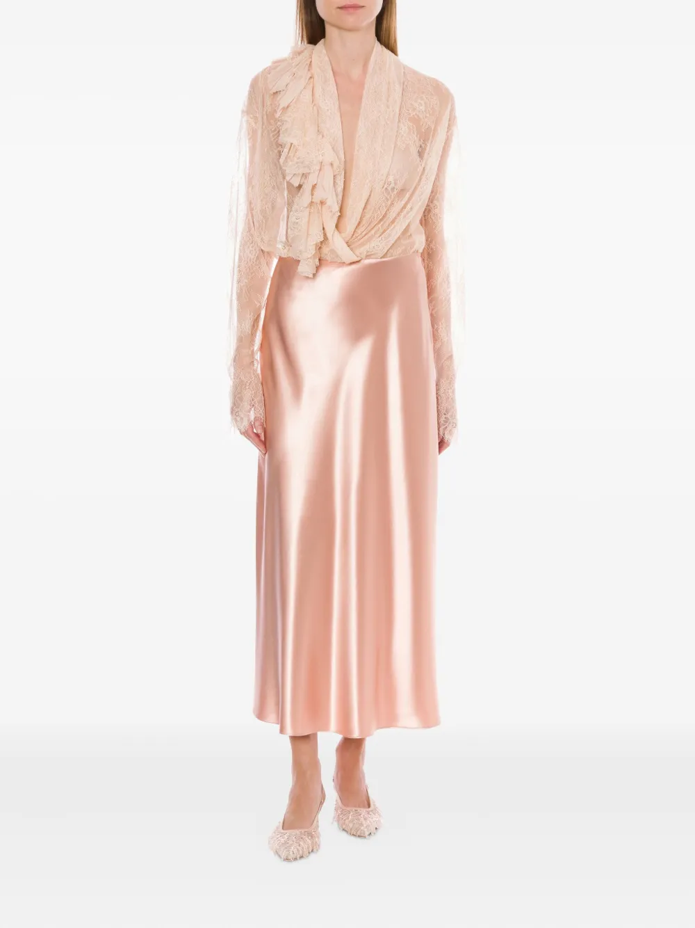 Alberta Ferretti satin midi skirt | High-Waisted Skirts | Image 2