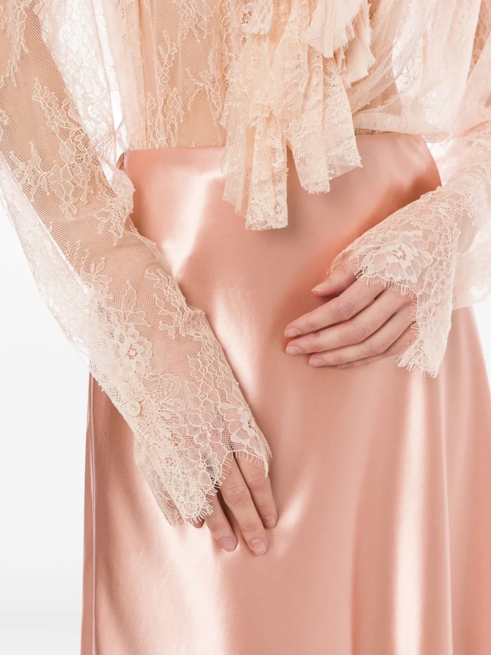 Alberta Ferretti Satijnen midi-rok Roze