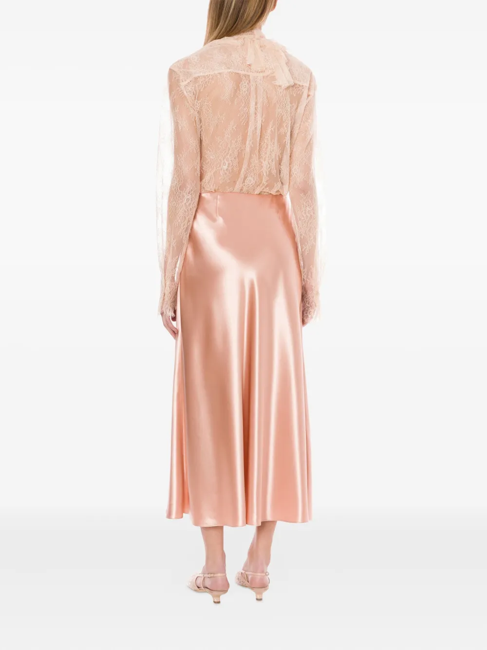 Alberta Ferretti Satijnen midi-rok Roze