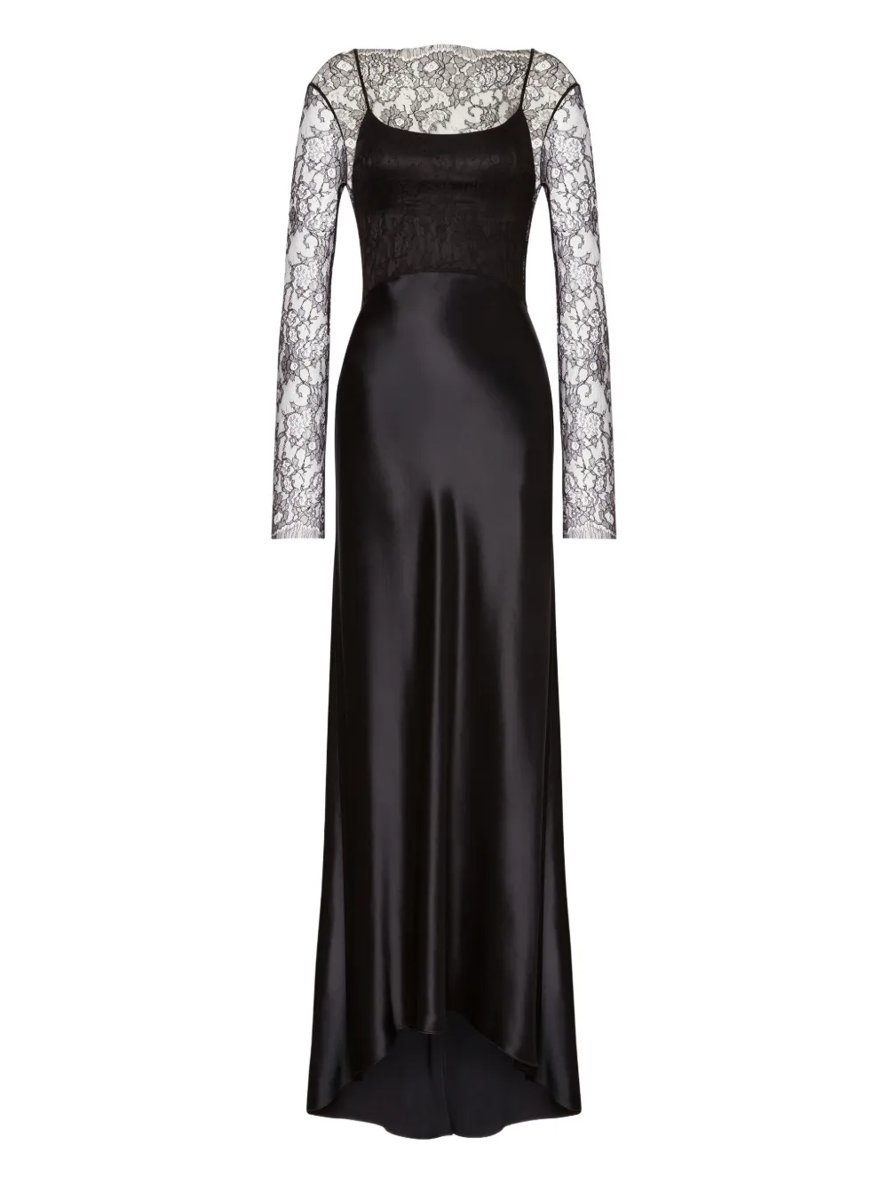 Alberta Ferretti Satijnen maxi-jurk Zwart