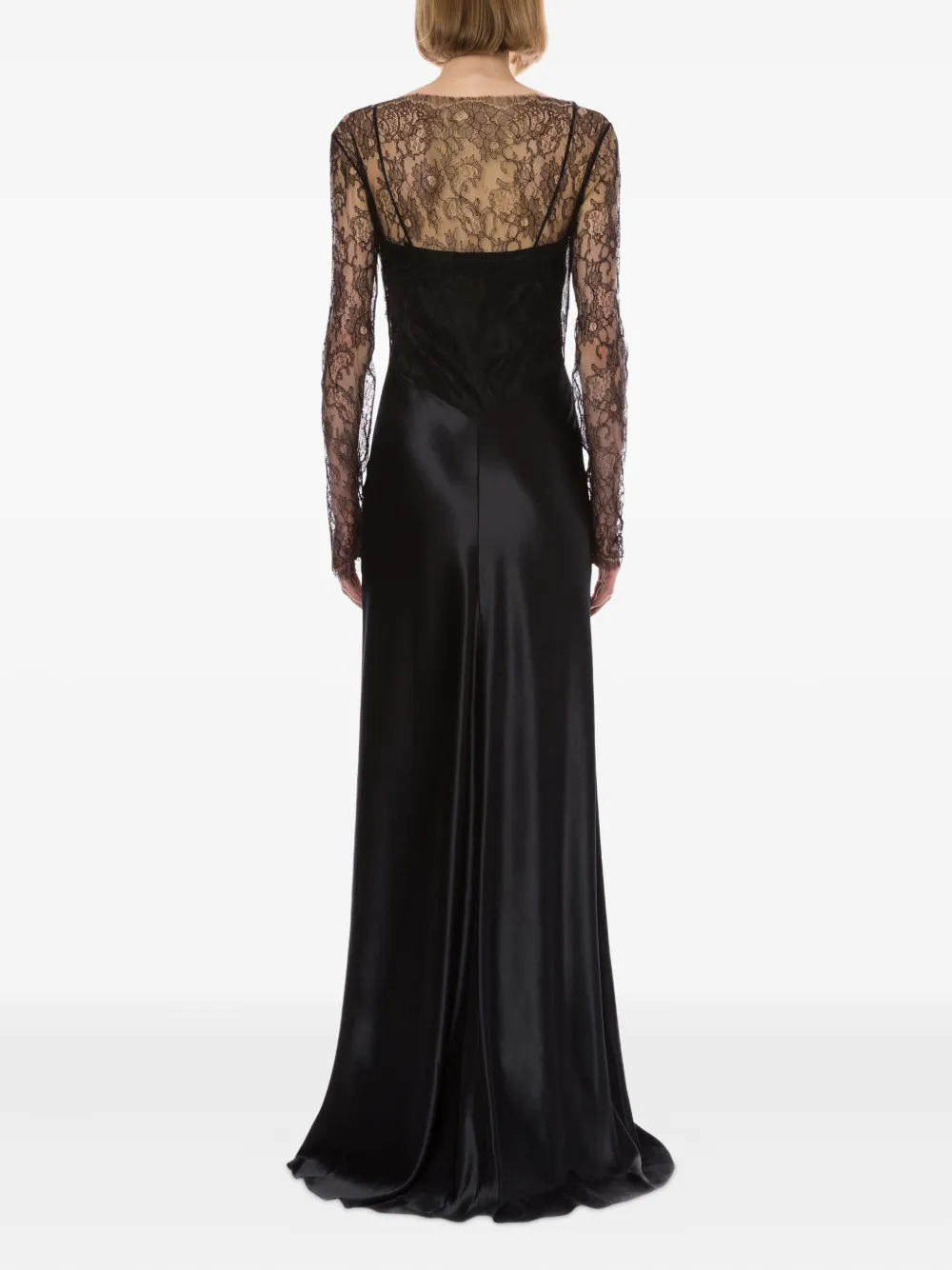 Alberta Ferretti Satijnen maxi-jurk Zwart