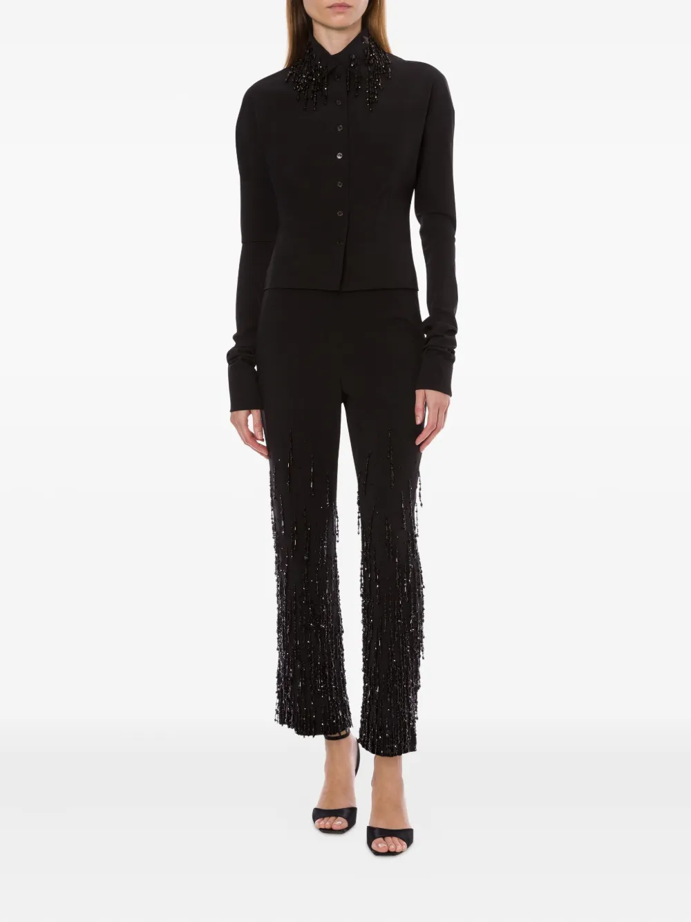 Alberta Ferretti embellished-collar shirt | Shirts | Image 2