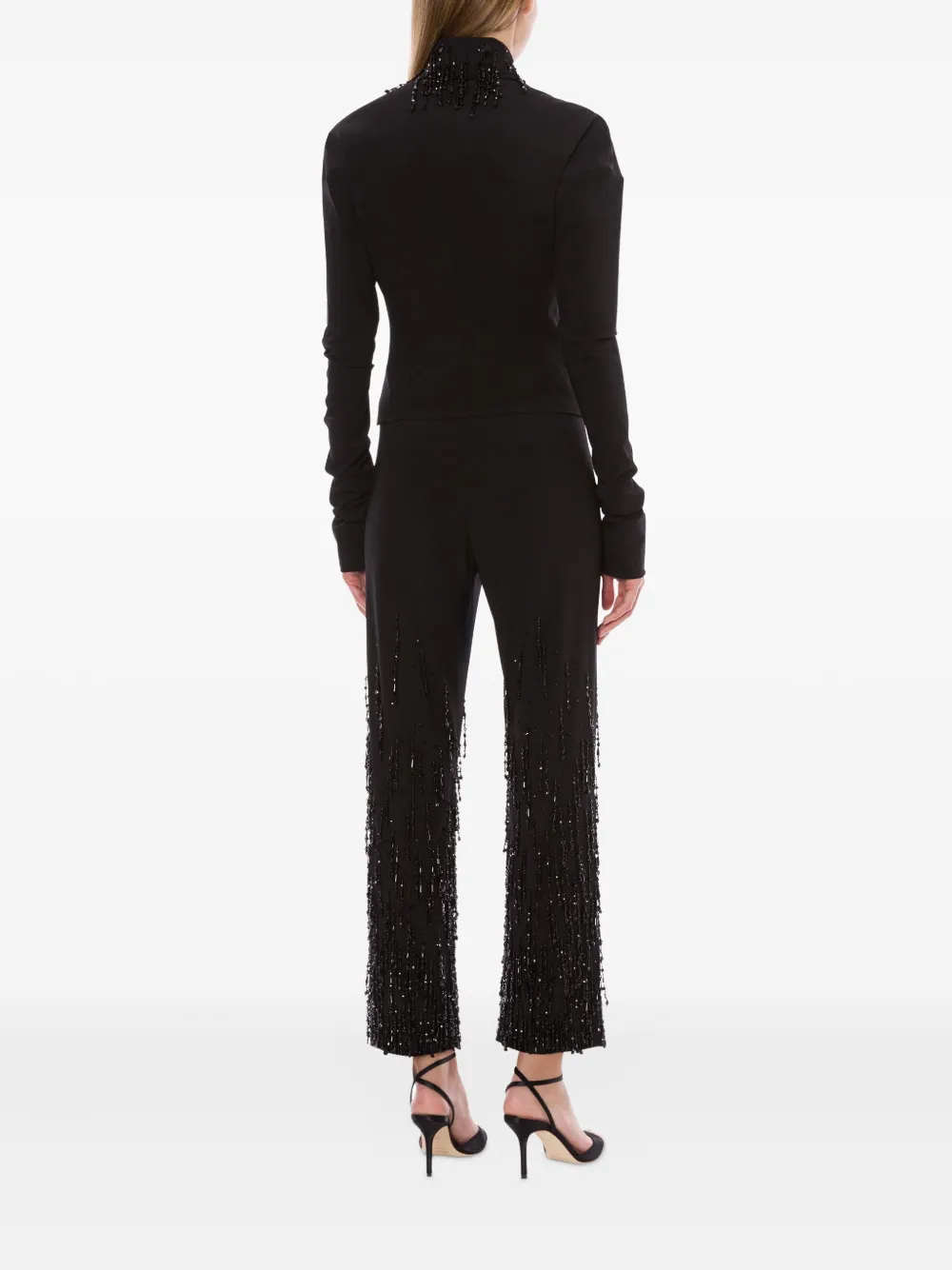 Alberta Ferretti Blouse met verfraaide kraag Zwart