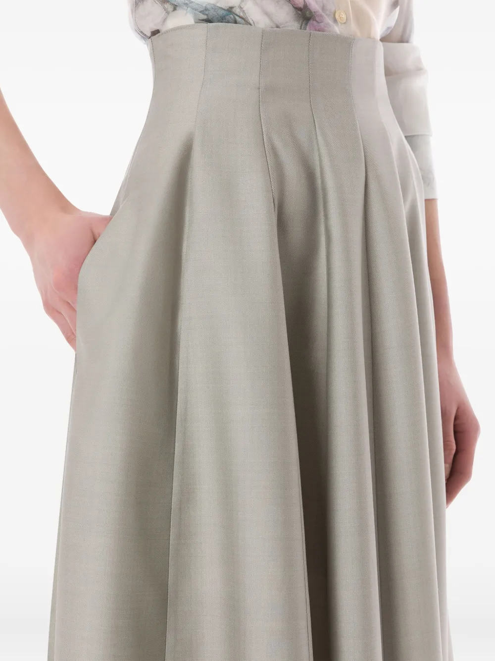 Alberta Ferretti Midi-plooirok Grijs