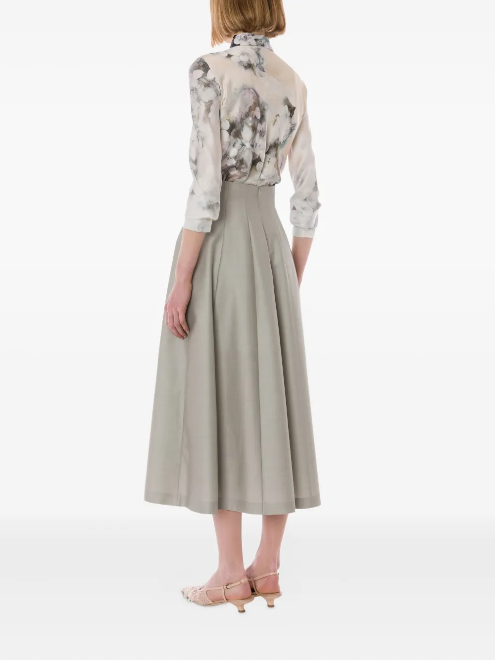 Alberta Ferretti Midi-plooirok Grijs
