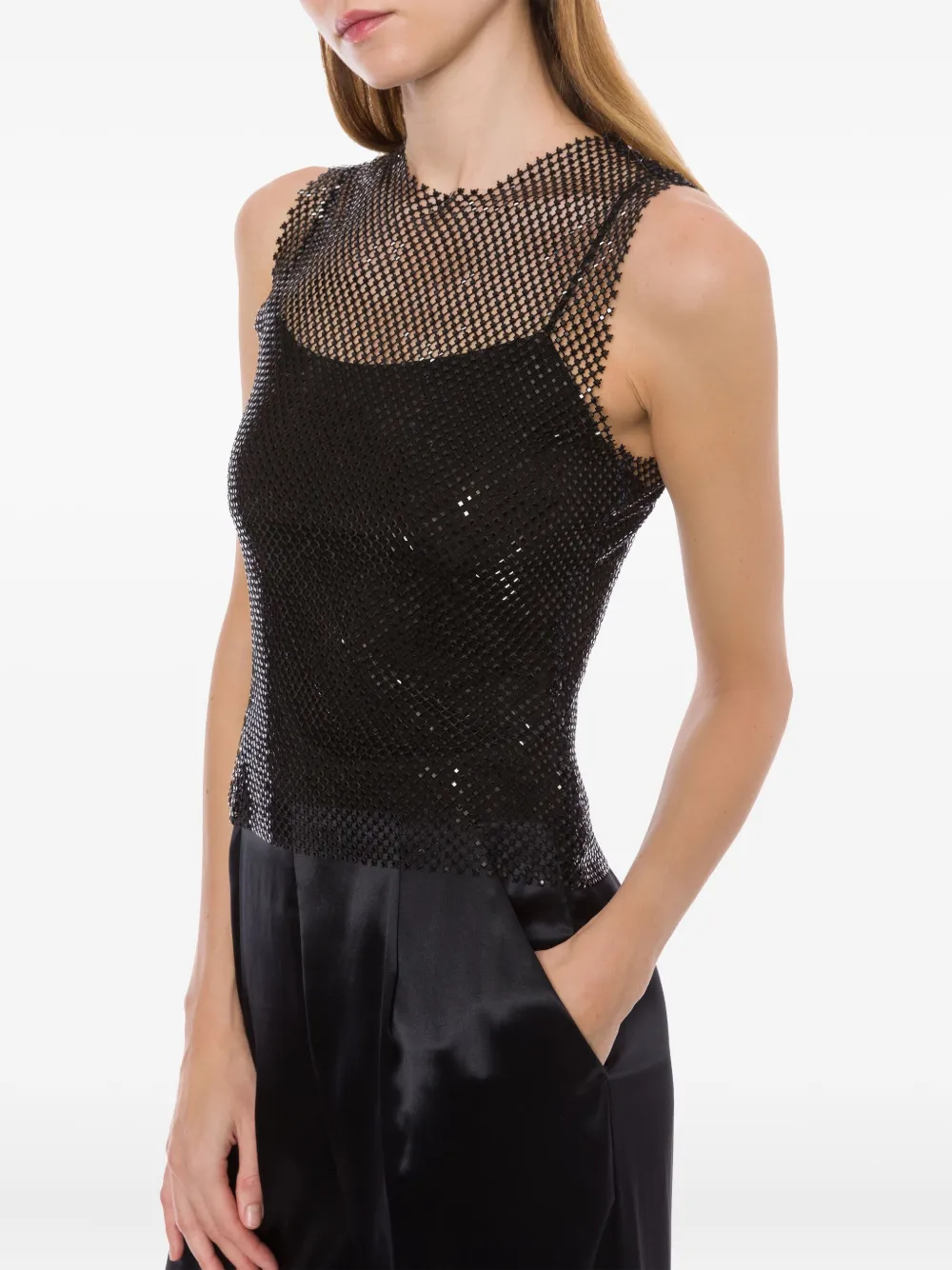 Alberta Ferretti Mesh top Zwart