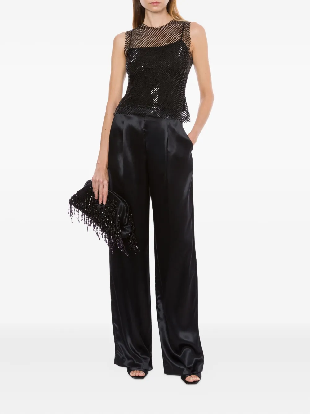 Alberta Ferretti Mesh top Zwart