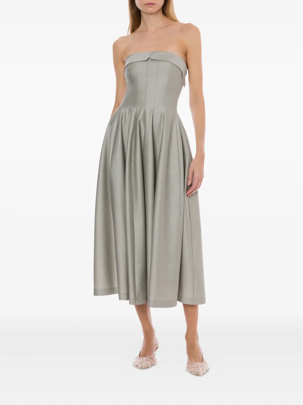 Alberta Ferretti Jurk van wol-zijde Grijs