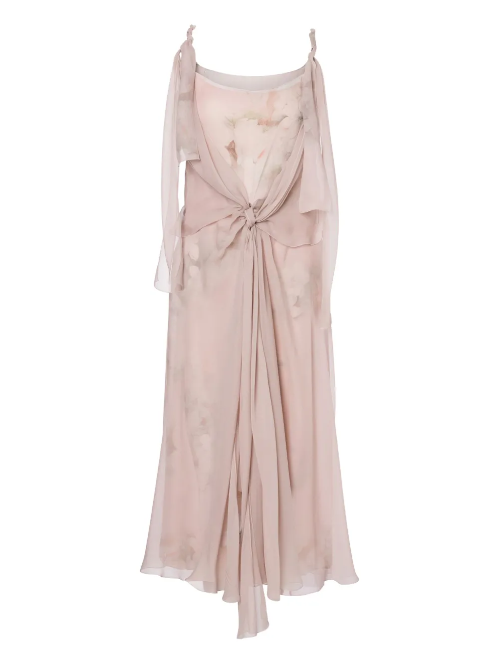 Alberta Ferretti floral-print silk dress Roze
