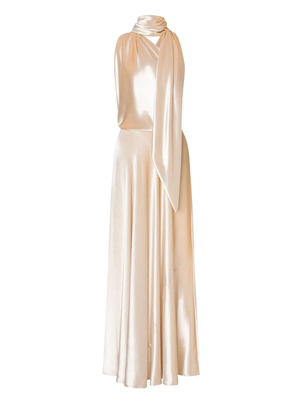 Alberta Ferretti Satijnen maxi-jurk Wit