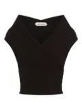 Alberta Ferretti wool-blend top - Black