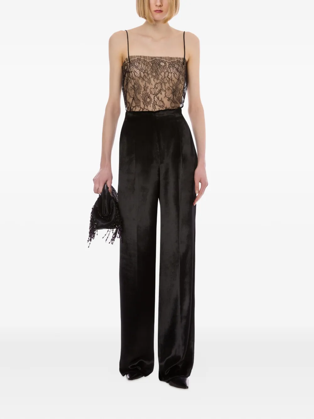 Alberta Ferretti High waist broek Zwart