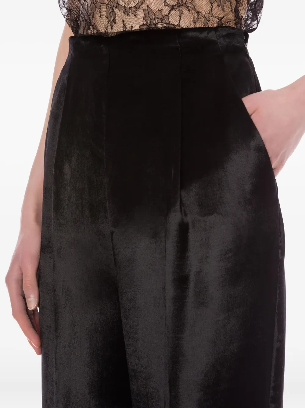 Alberta Ferretti High waist broek Zwart