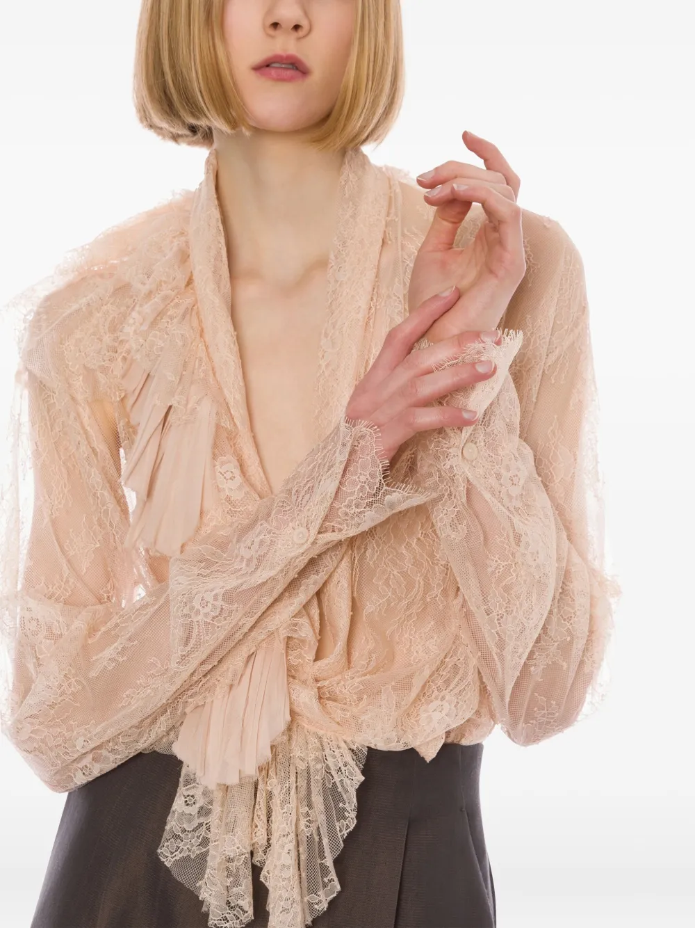 Alberta Ferretti Shirt met ruches Roze