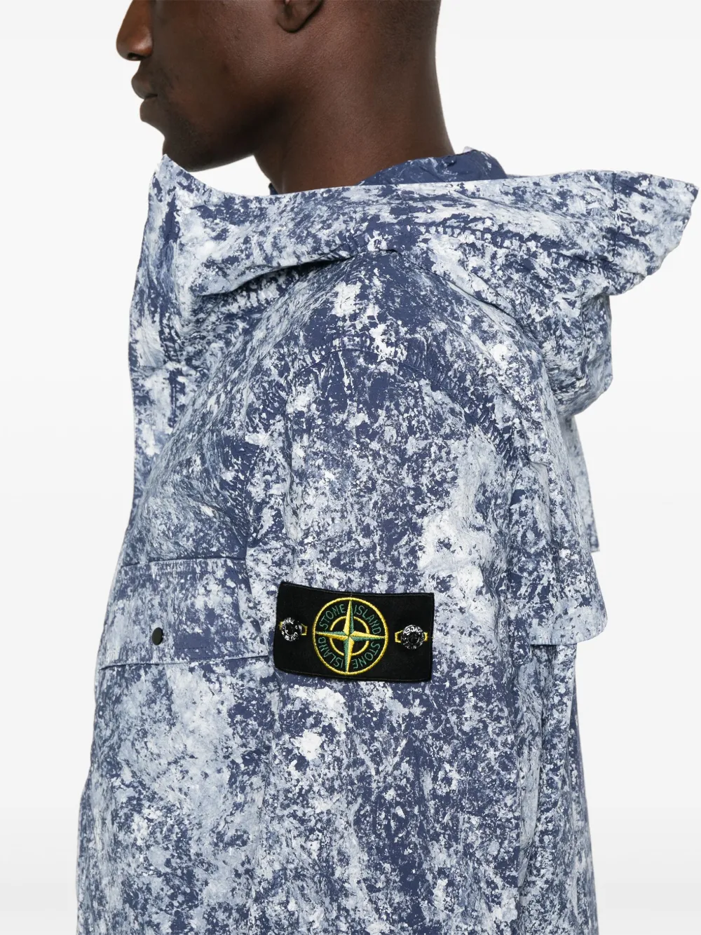 Stone Island Jack met Compass-print Blauw
