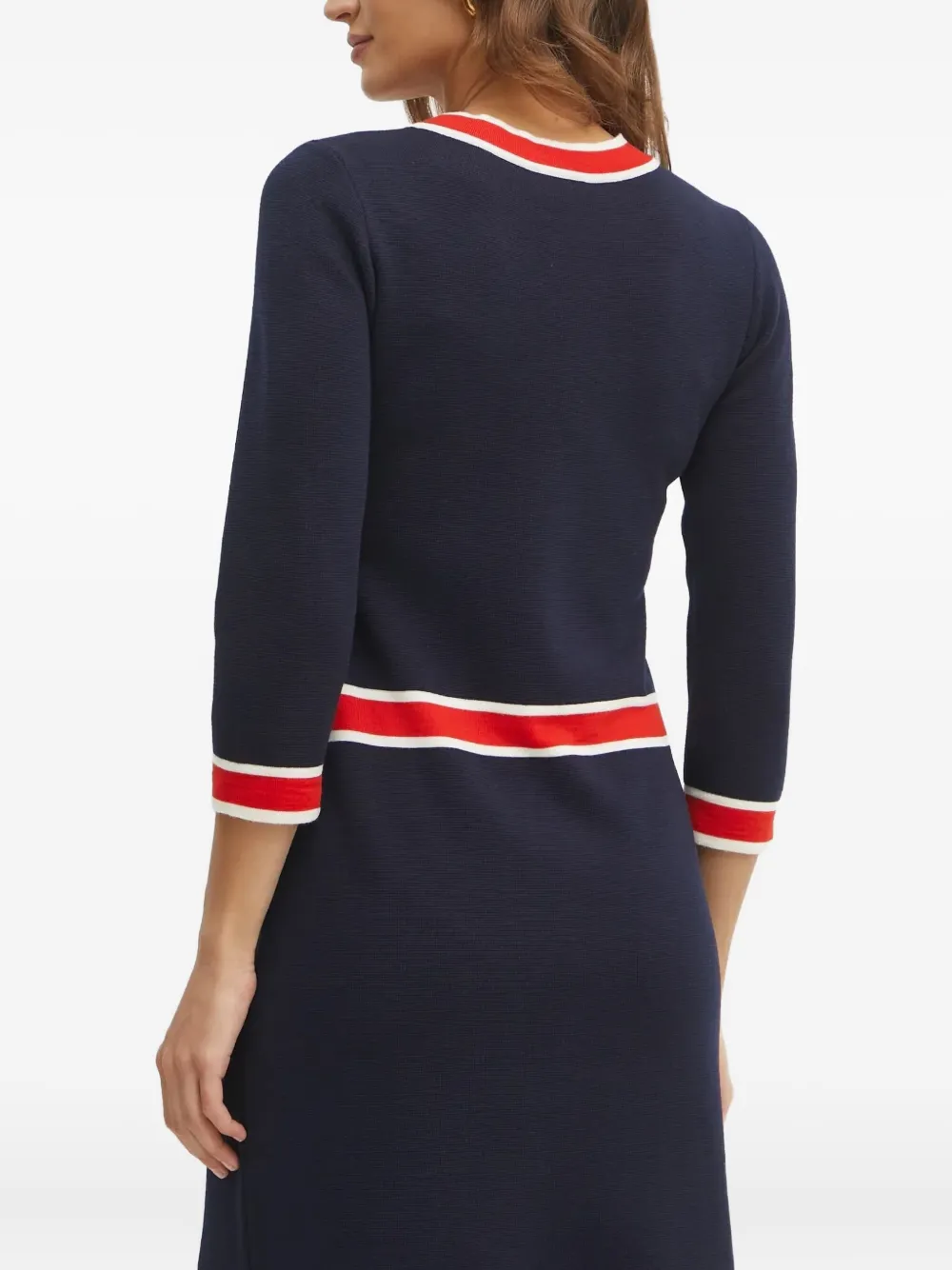 LUISA SPAGNOLI Jurk verfraaid met knopen en streepdetail Blauw
