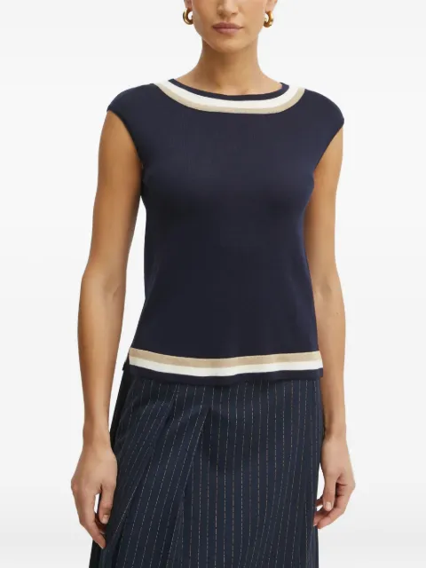 LUISA SPAGNOLI stripe-trimmed top