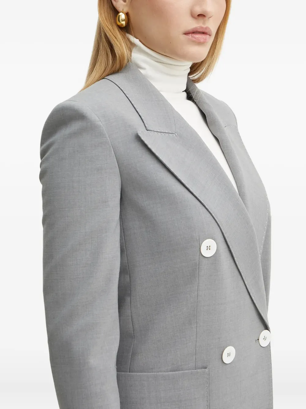 Luisa Spagnoli Double-breasted Blazer In Gray