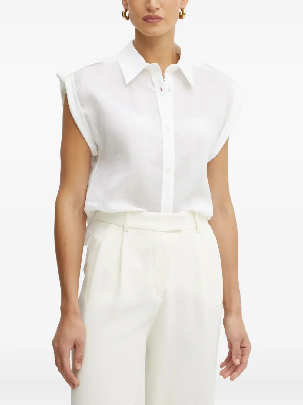 LUISA SPAGNOLI Shirt met kapmouwen Wit
