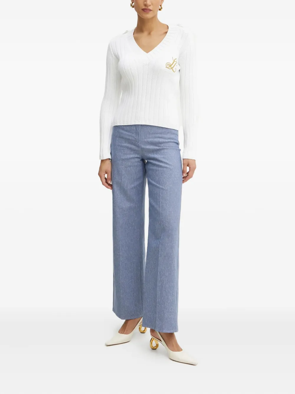 LUISA SPAGNOLI ribbed V-neck sweater | Knitted Sweaters | Image 2