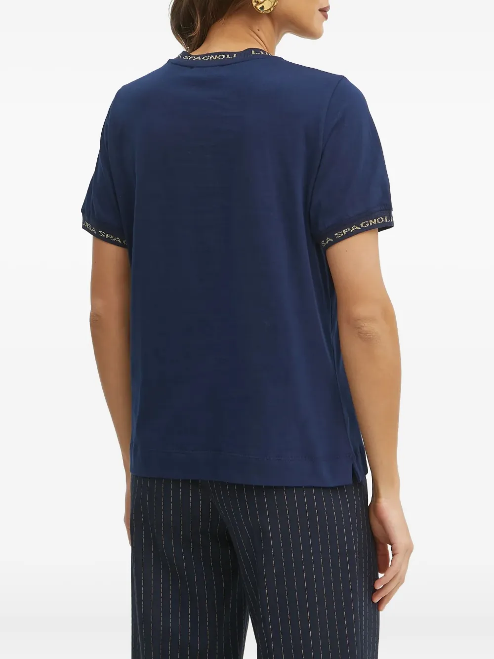 LUISA SPAGNOLI T-shirt met zak en logodetail Blauw
