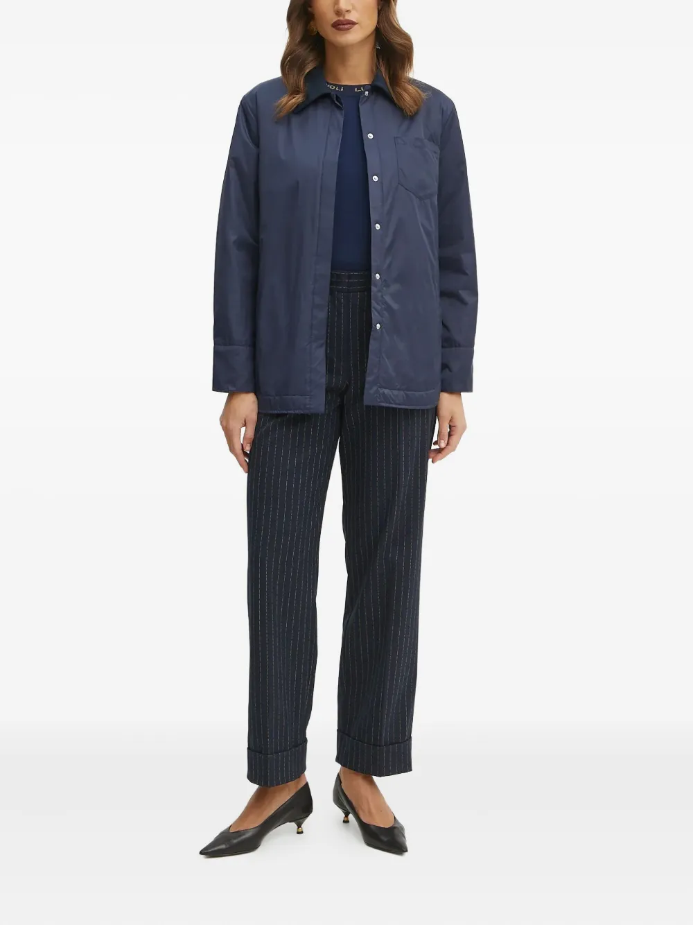 LUISA SPAGNOLI T-shirt met zak en logodetail Blauw