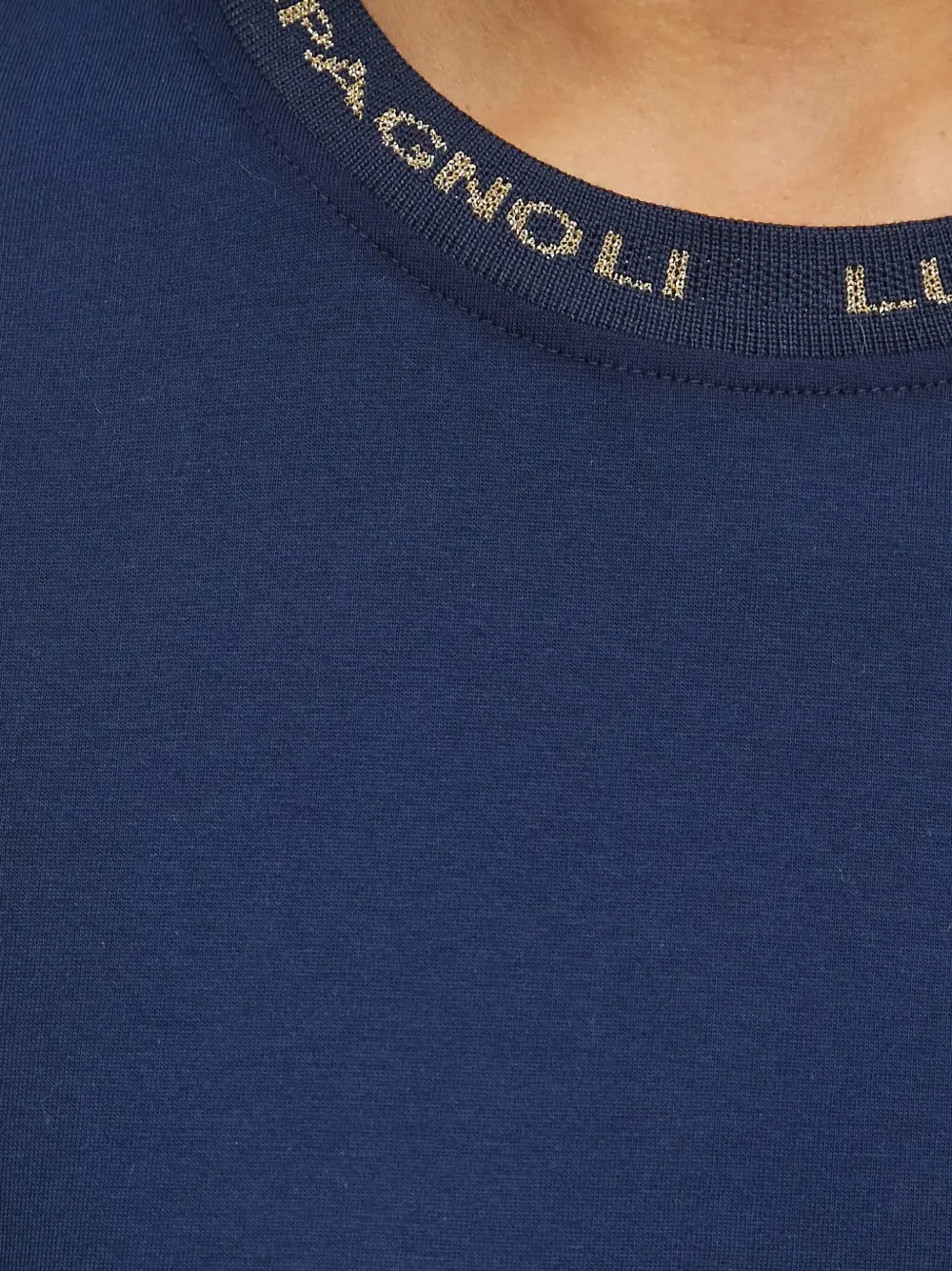 LUISA SPAGNOLI T-shirt met zak en logodetail Blauw