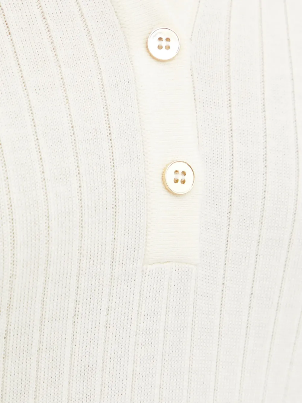 Luisa Spagnoli Ribbed Polo-neck Sweater In White