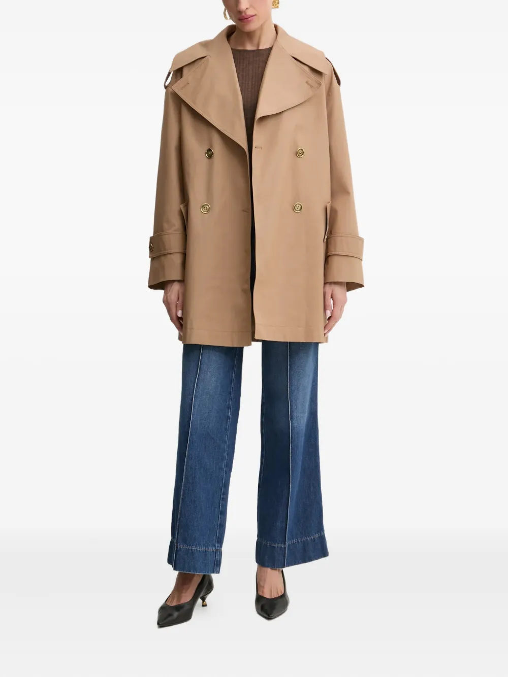 LUISA SPAGNOLI Katoenen jeans met split - Blauw