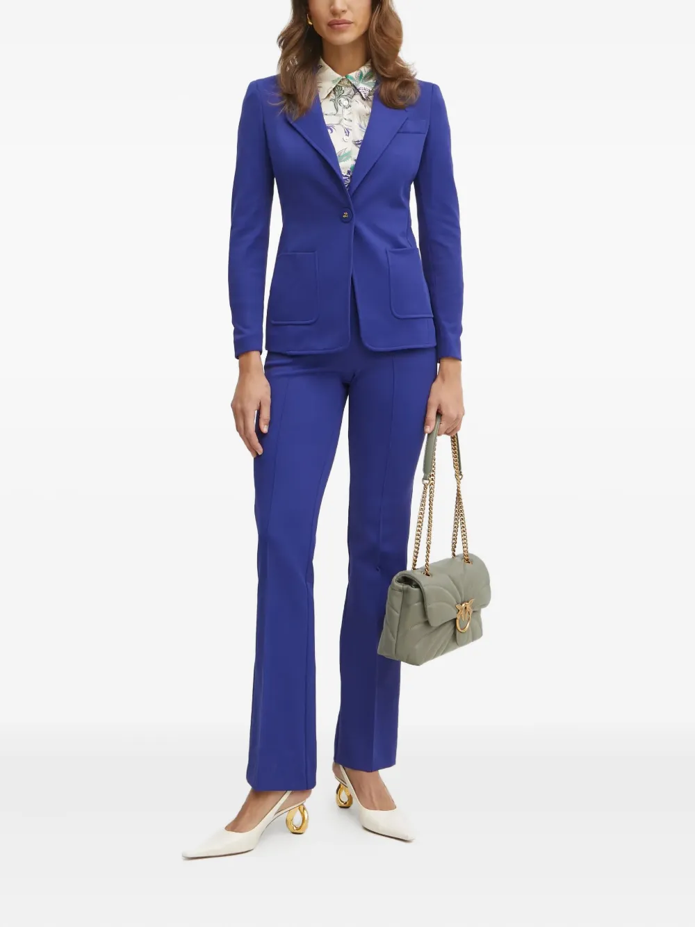 LUISA SPAGNOLI high-waisted flared trousers - Blauw