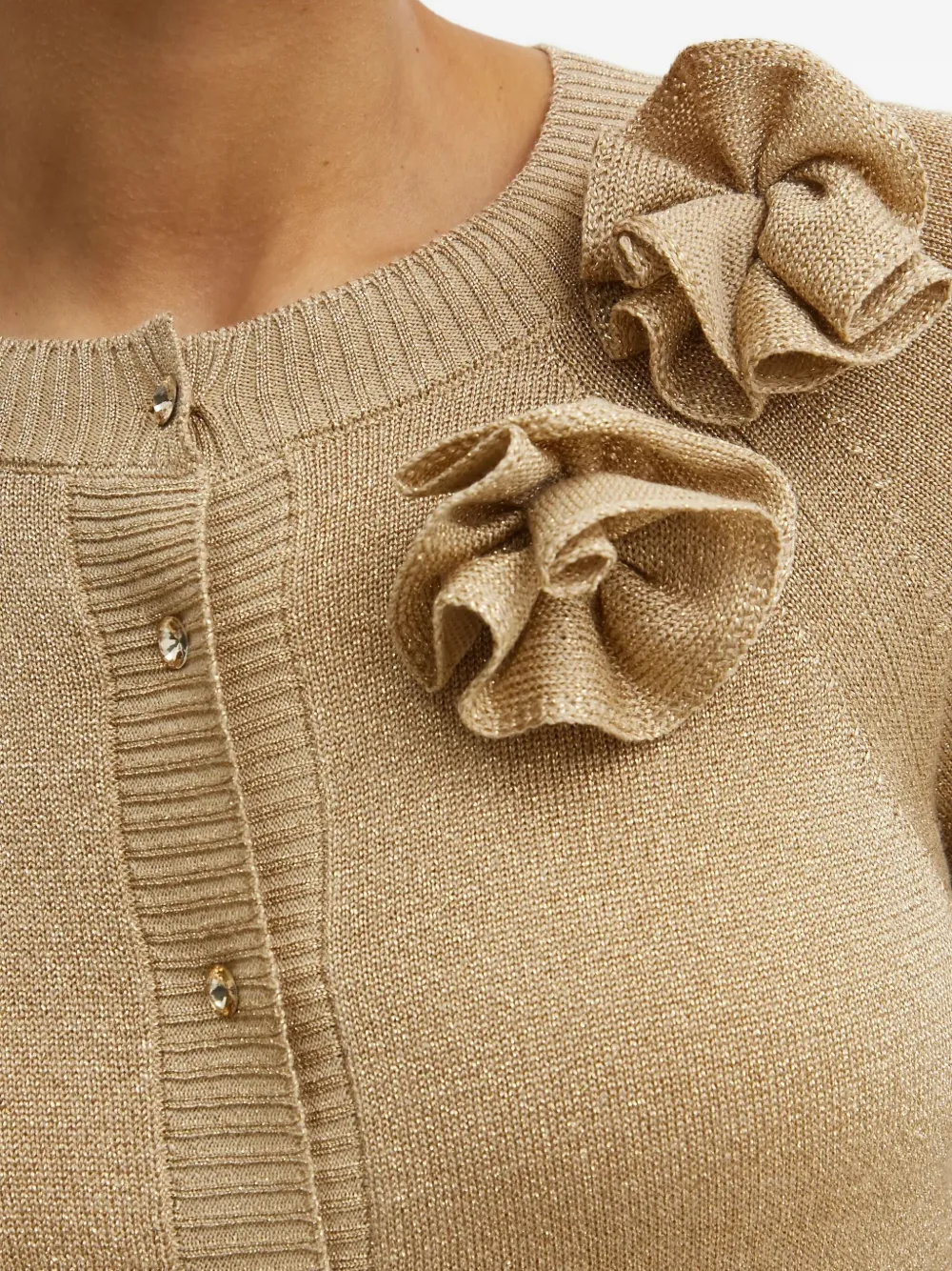 Luisa Spagnoli Floral-appliqué Cardigan In Neutral