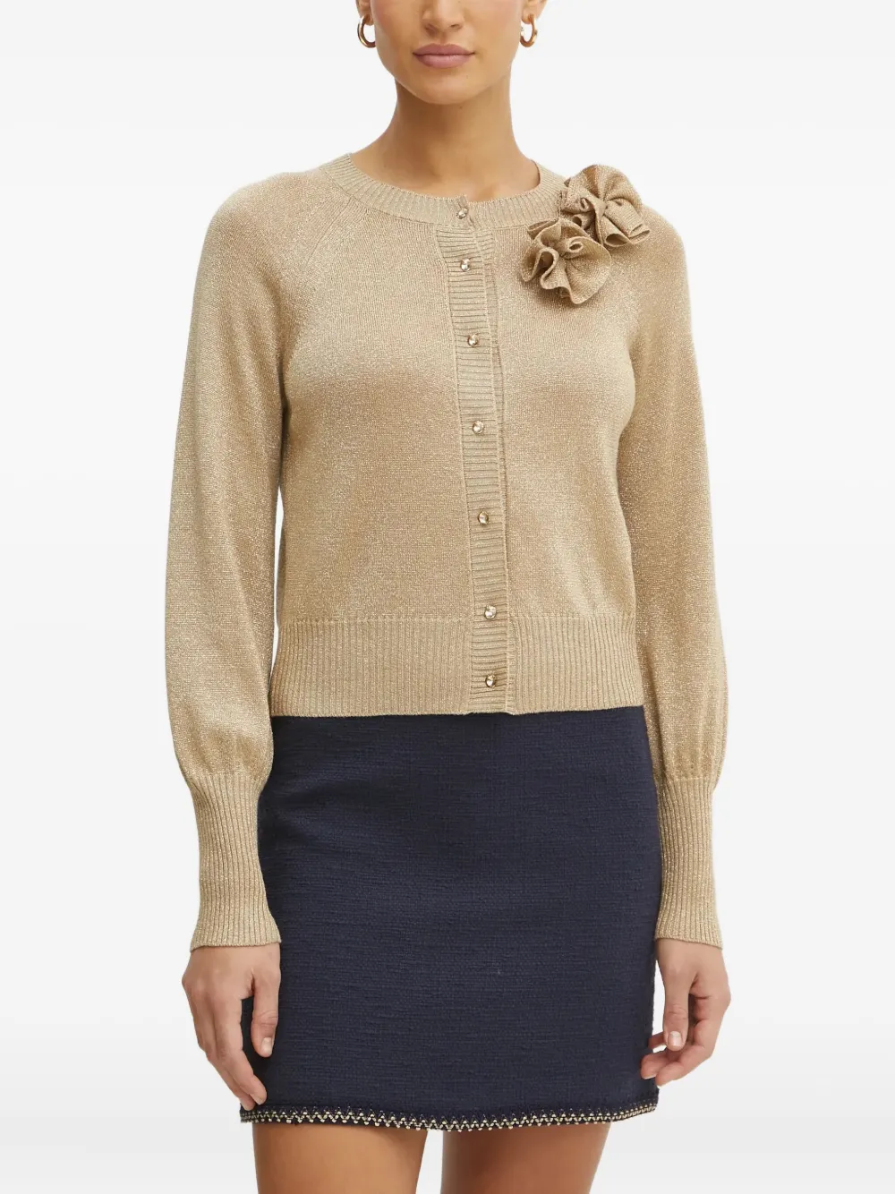 LUISA SPAGNOLI floral-appliqué cardigan | Neutrals | Image 1