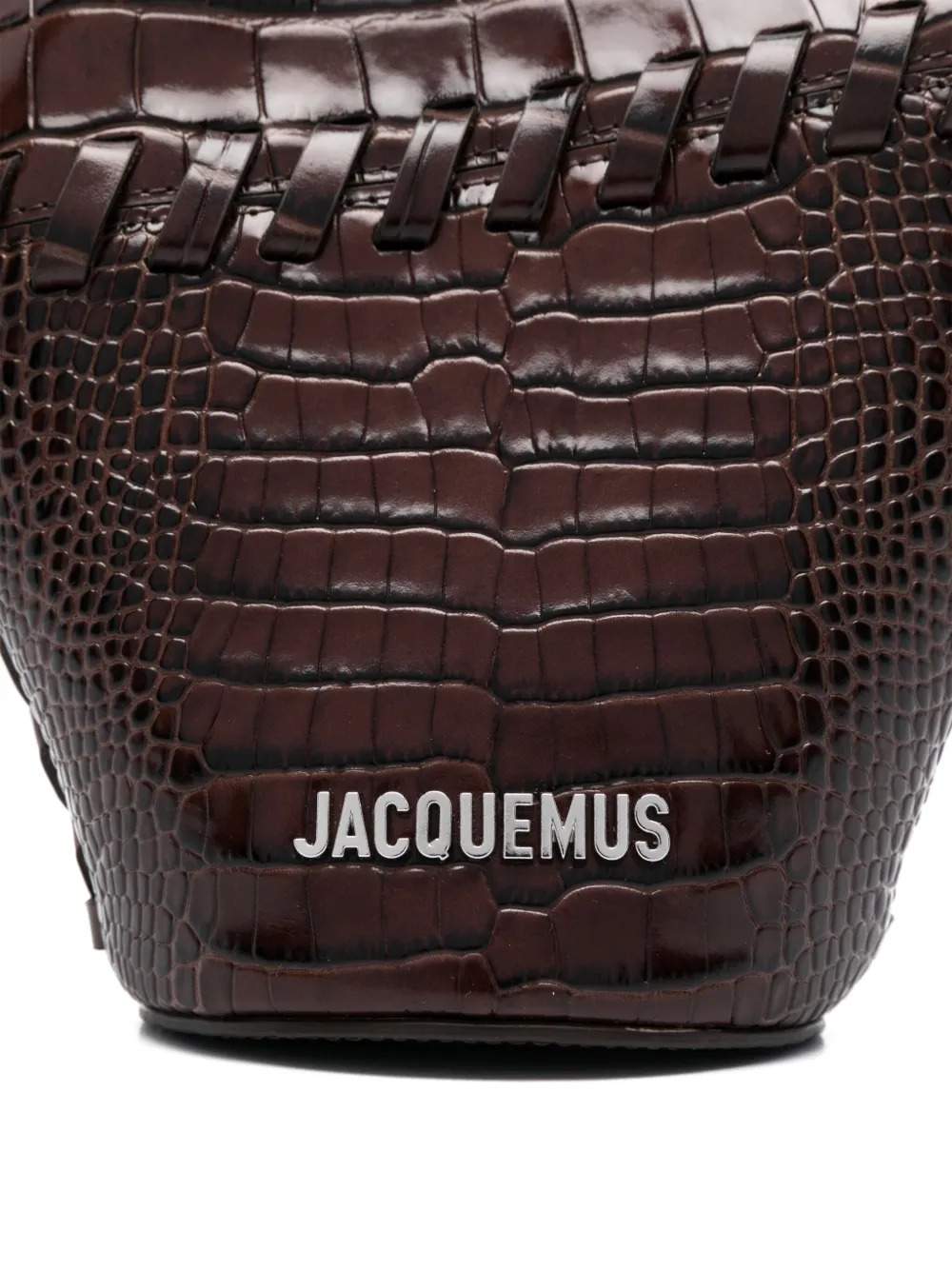 Jacquemus Shopper met krokodillen-reliëf Bruin