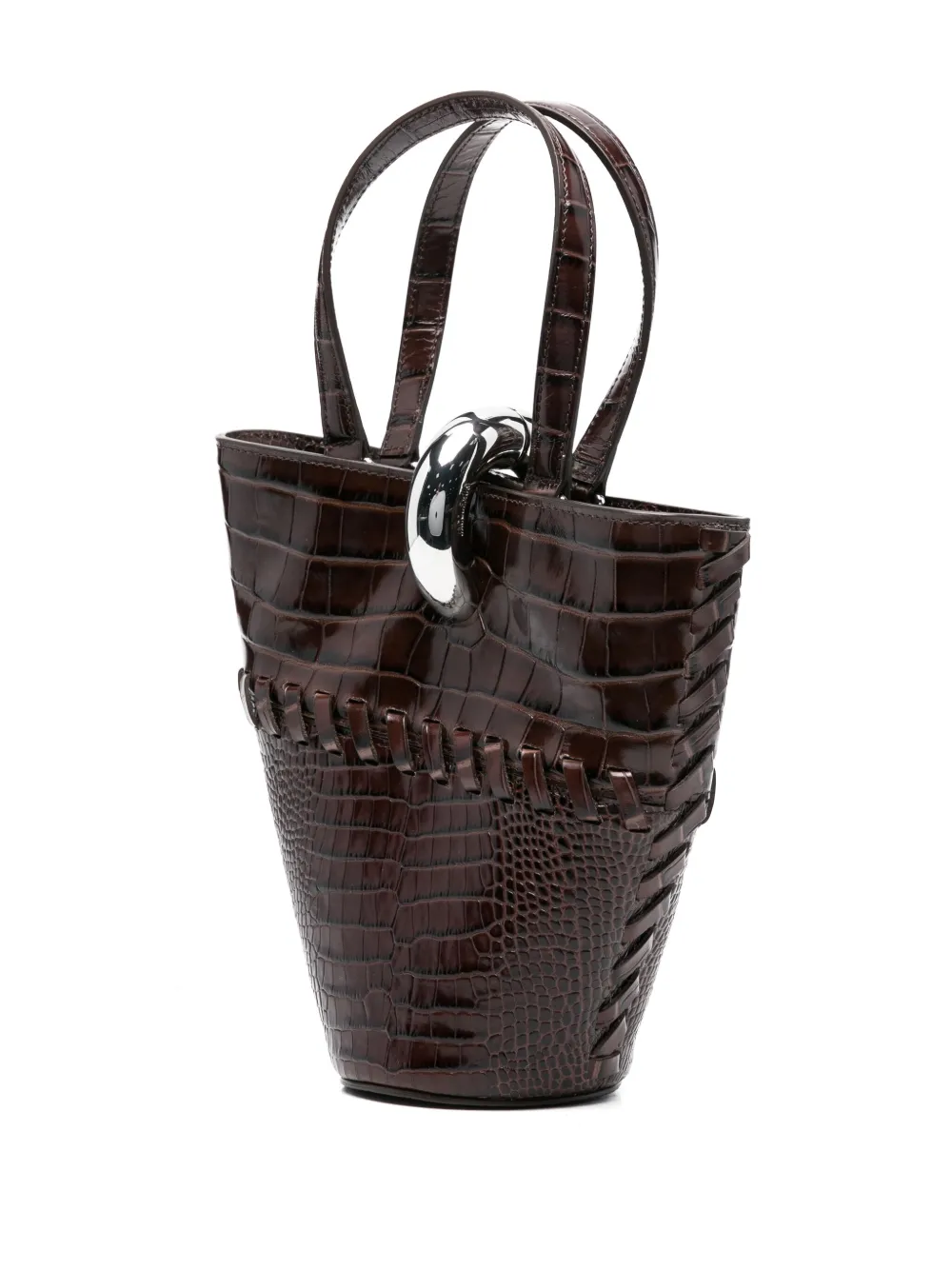 Jacquemus Shopper met krokodillen-reliëf Bruin