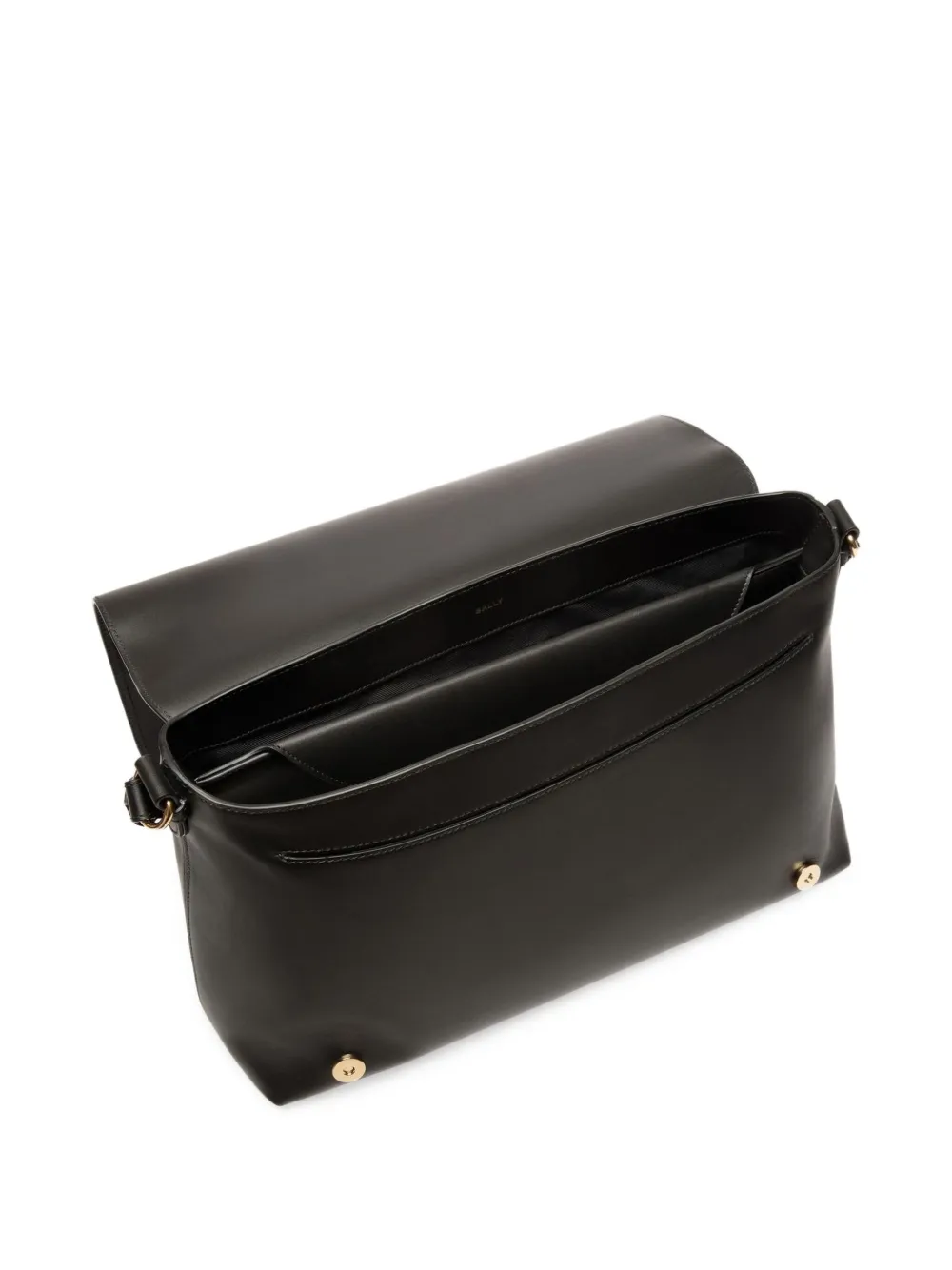Bally Leren aktetas met structuur Zwart